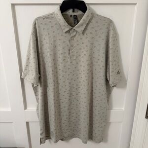 Adidas Mens XL Ultimate365 Novelty Polo Shirt Beige